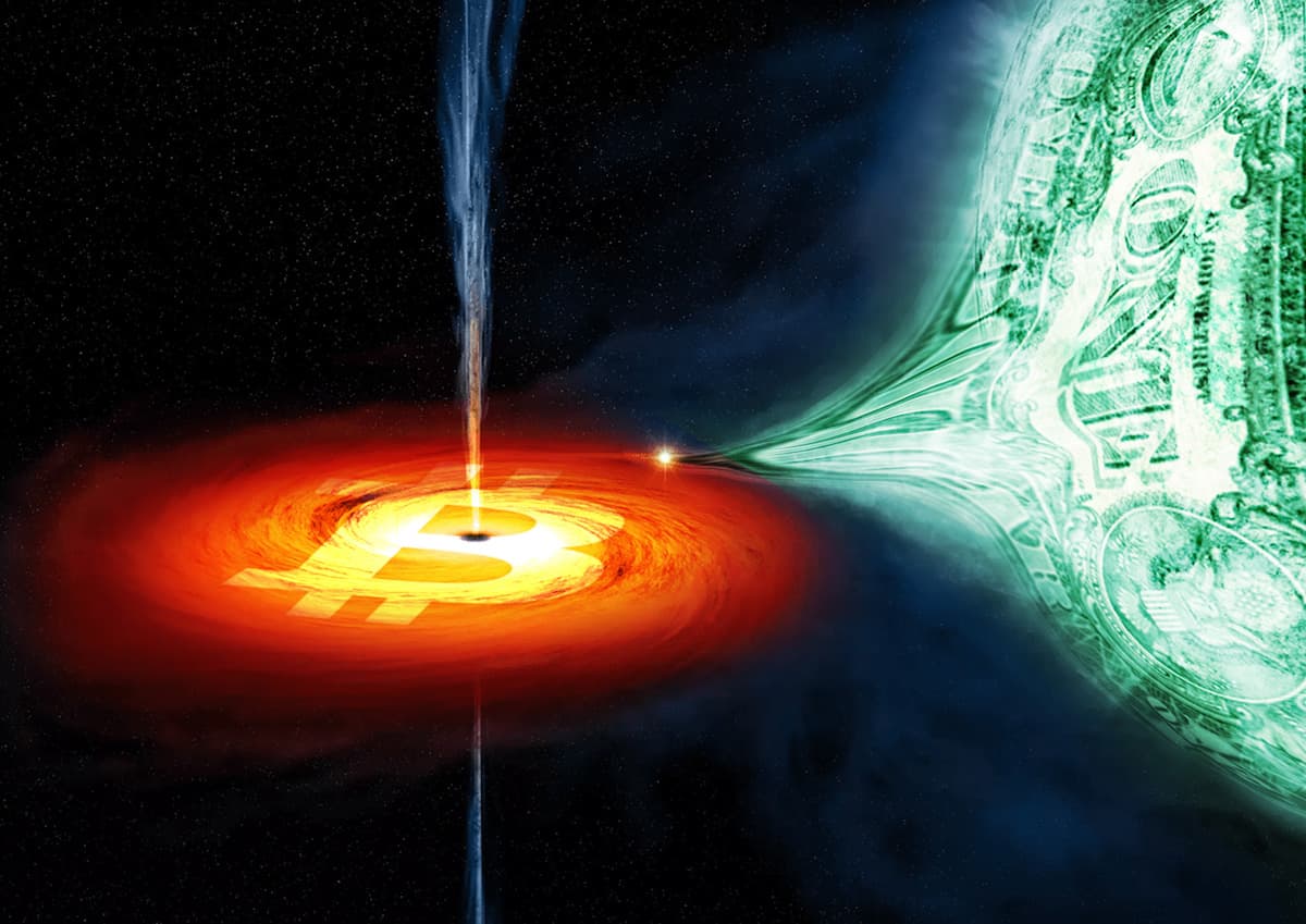 Bitcoin black hole absorbing fiat currency