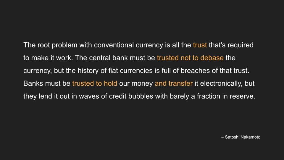 Satoshi quote on trust